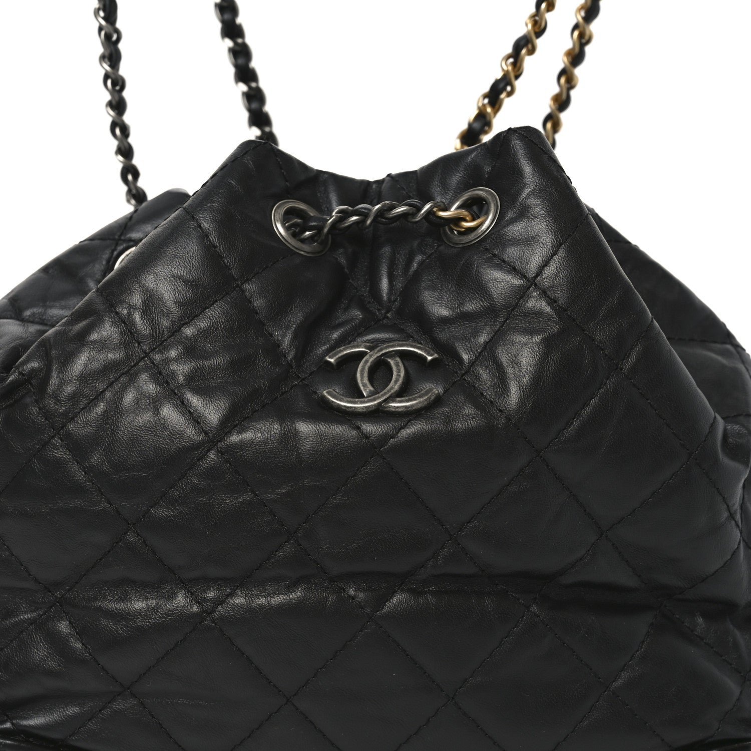Chanel Aged Calfskin Quilted Small Gabrielle Backpack Black