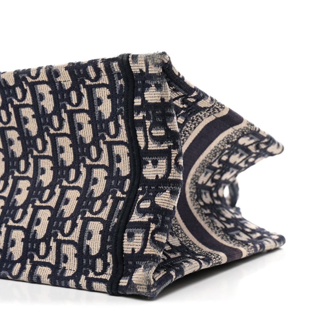 Christian Dior Oblique Small Book Tote Blue Multicolor