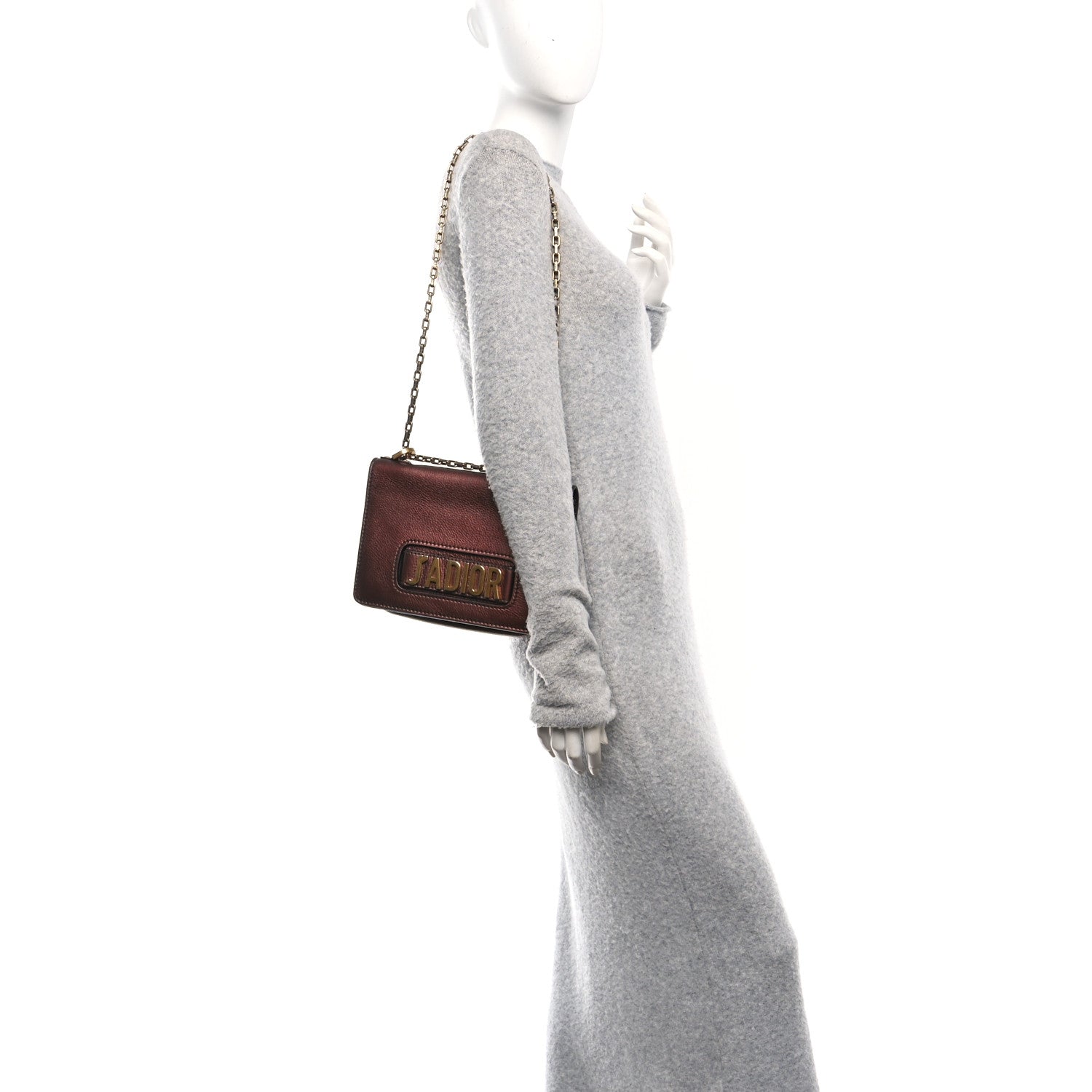 Christian Dior Metallic Calfskin J'Adior Chain Flap Bag Noisette