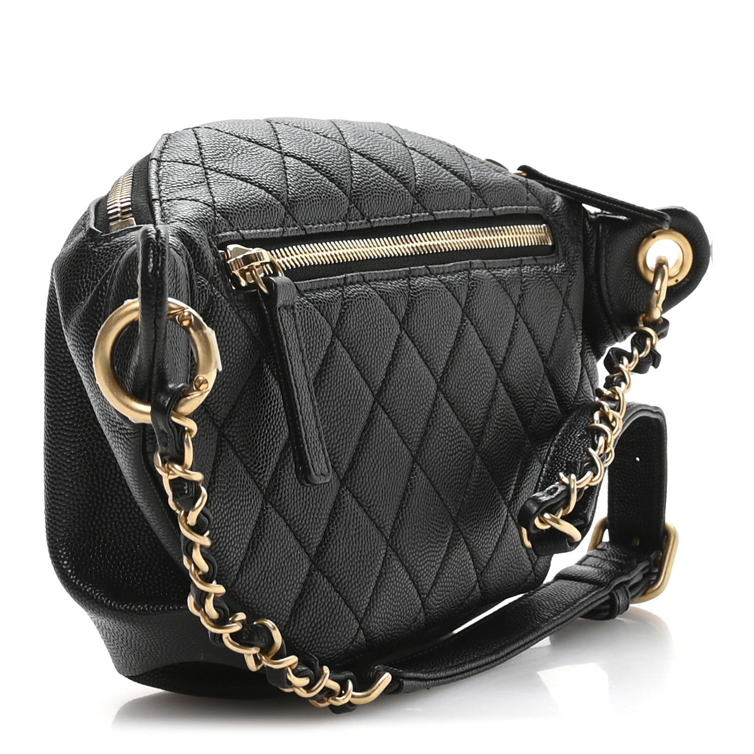 Chanel Caviar Quilted Filigree Waist Bag Black