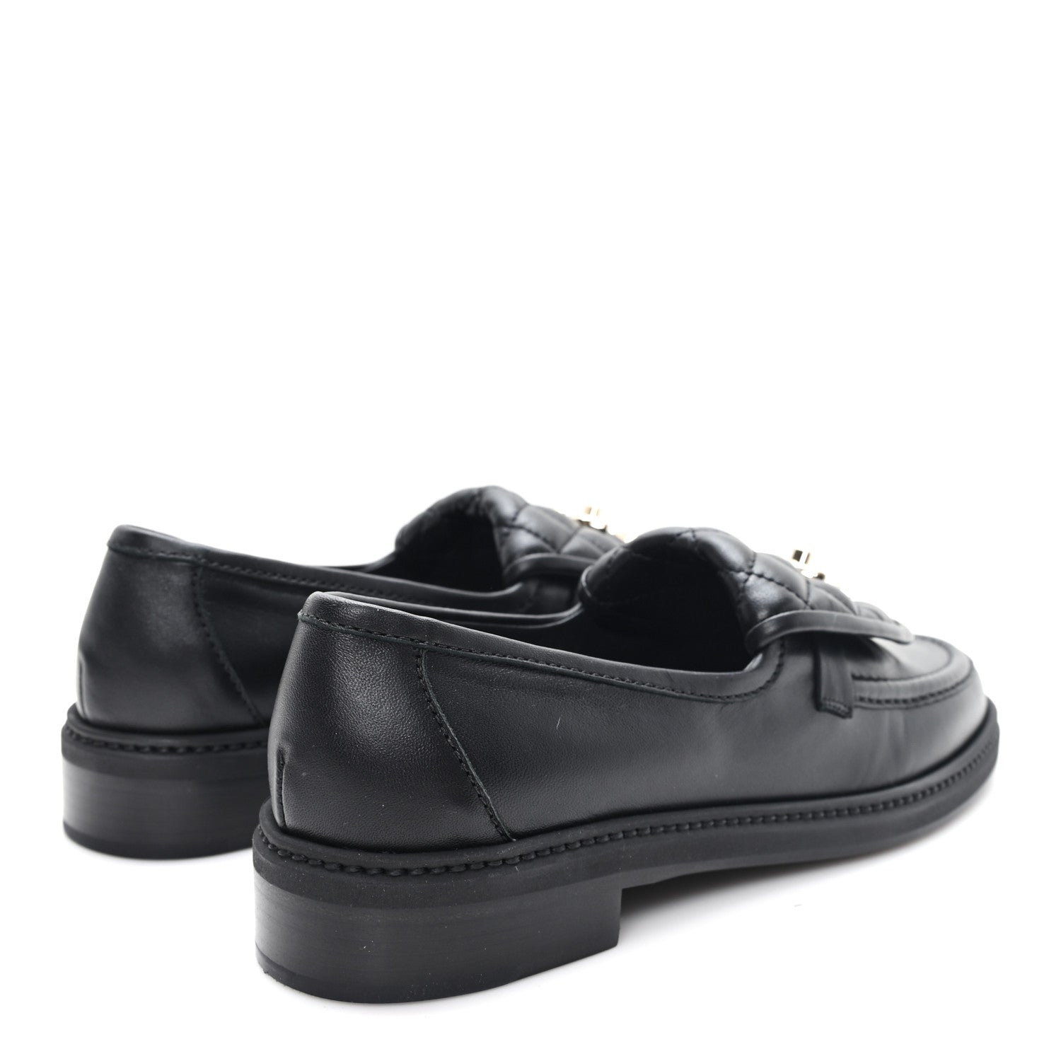 Lambskin Quilted CC Turnlock Loafers 38.5 Black