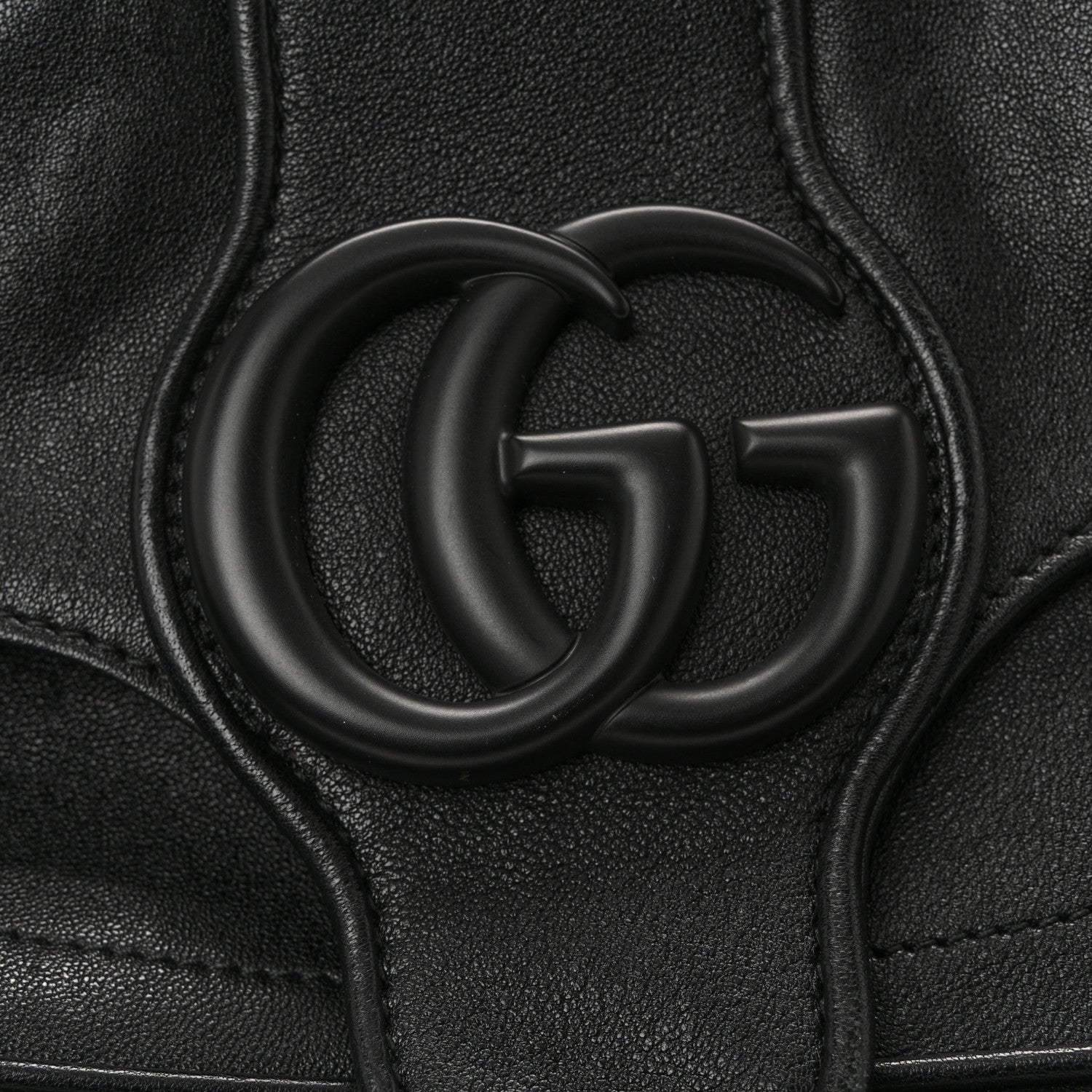Gucci Goatskin Small GG Monochrome Aphrodite Shoulder Bag Black