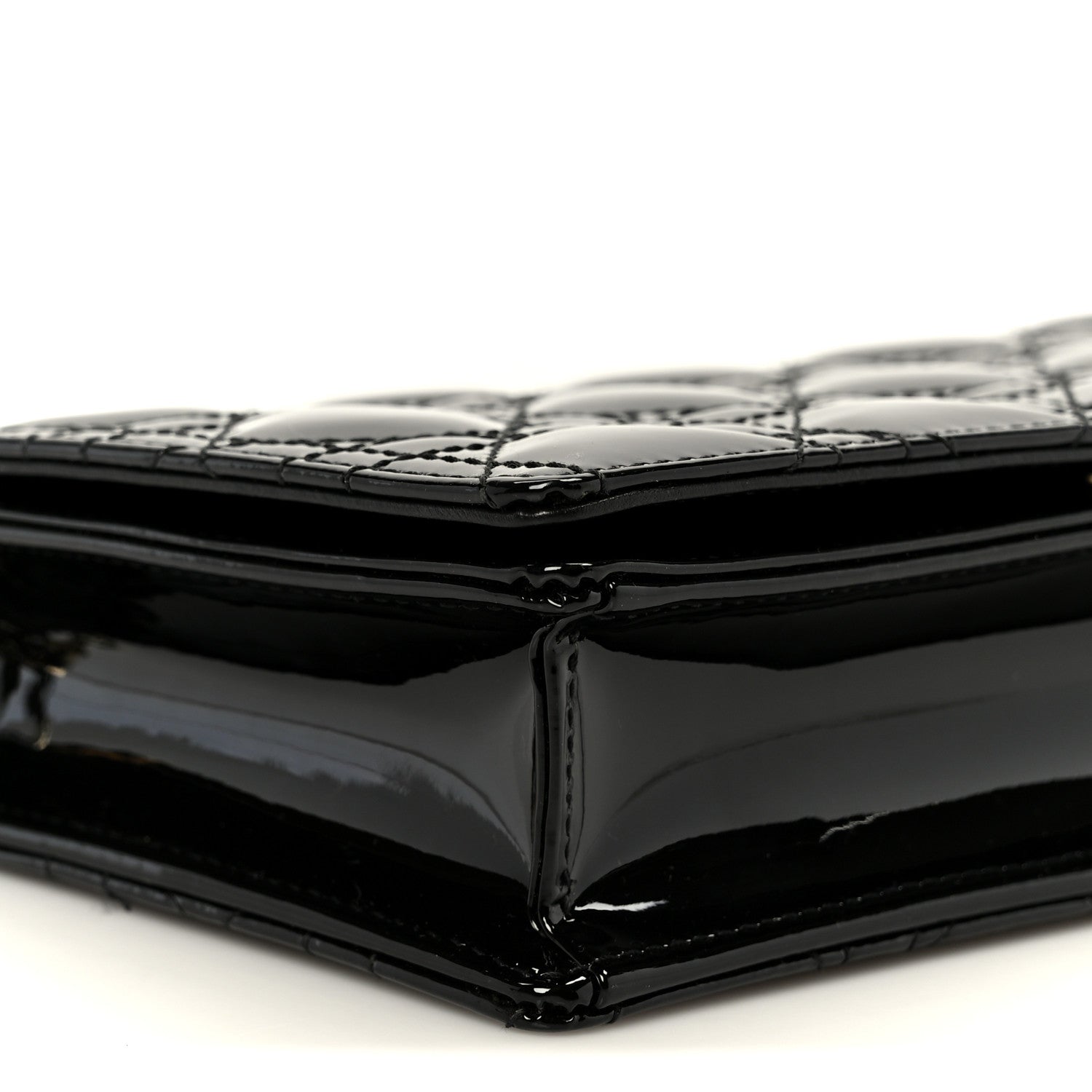 Christian Dior Patent Cannage Lady Dior Pouch Black