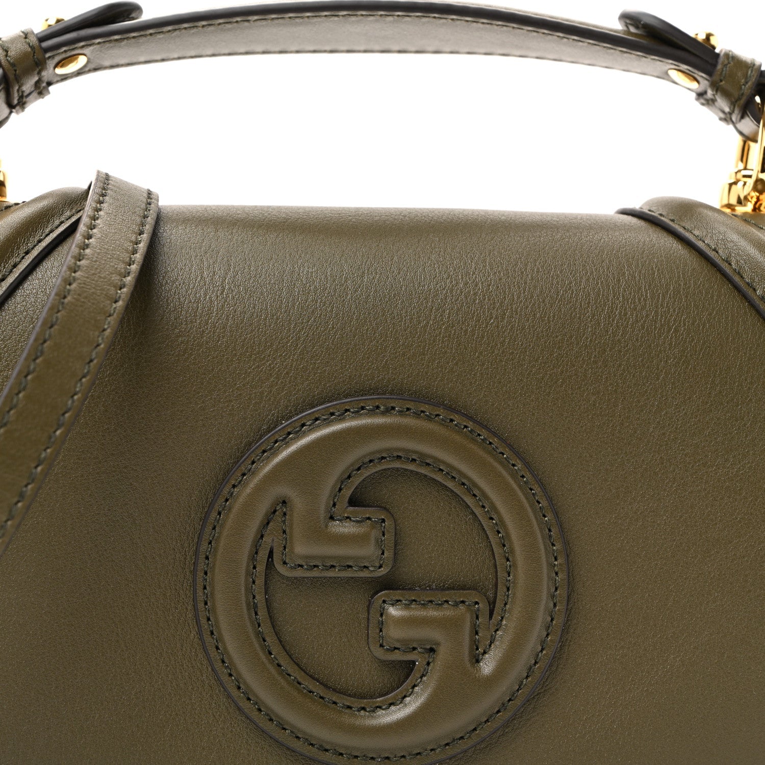 Gucci Roxy Calfskin Medium Blondie Top Handle Bag Forest Green