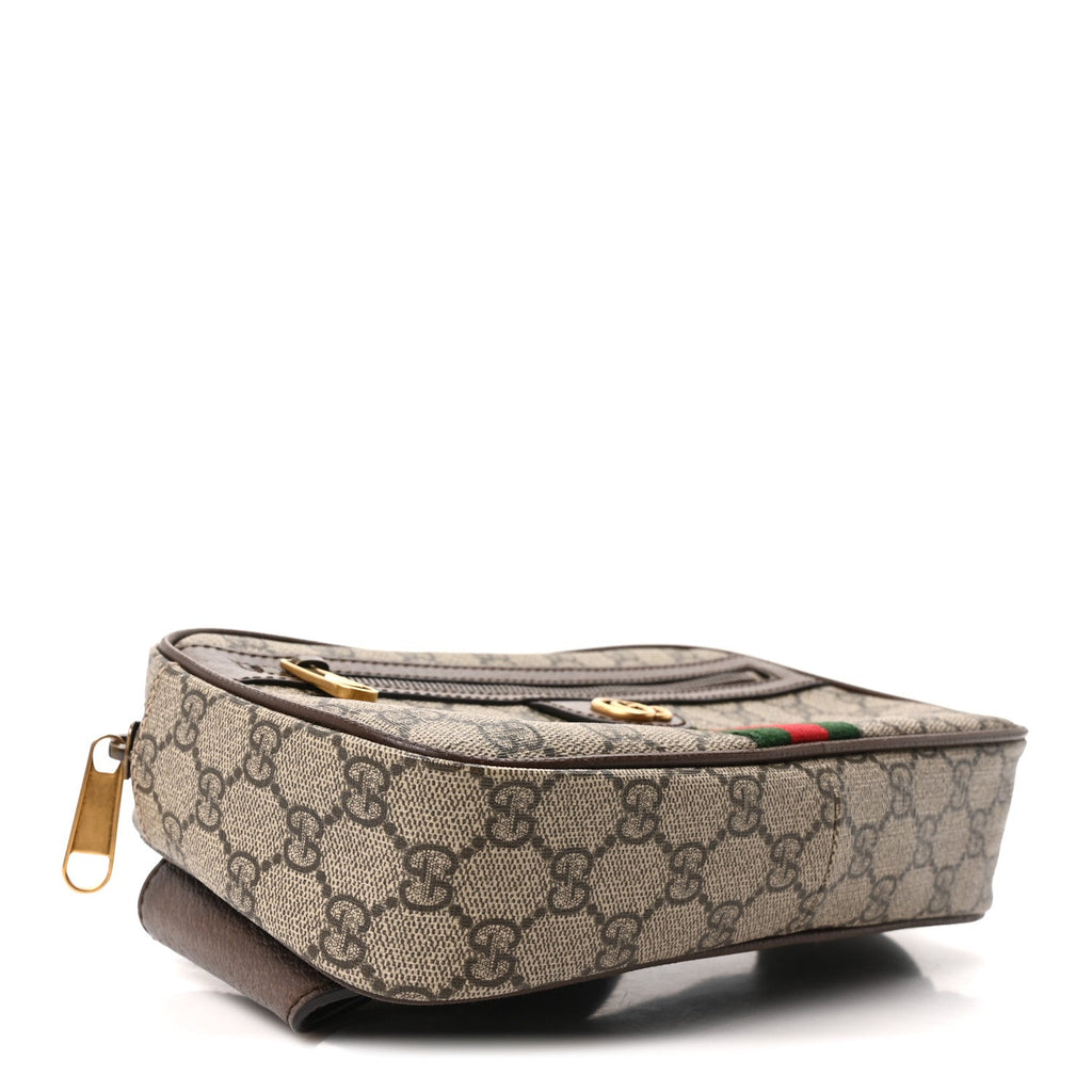 Gucci Soft GG Supreme Monogram Medium Ophidia Belt Bag Dark Brown