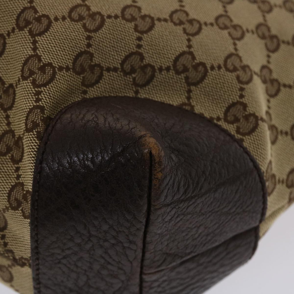 GUCCI GG Canvas Tote Bag Beige Dark Brown  49048