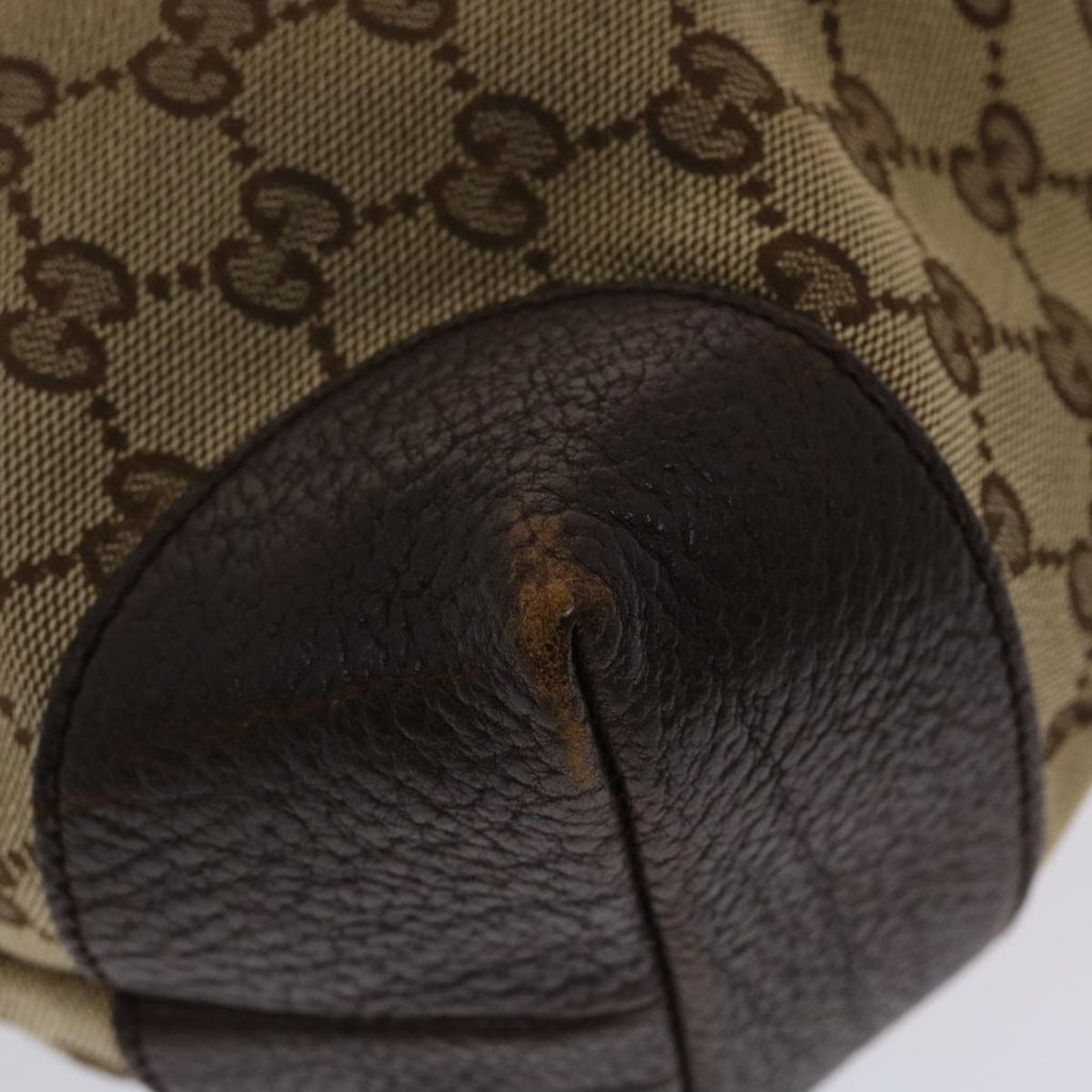 GUCCI GG Canvas Tote Bag Beige Dark Brown  49048