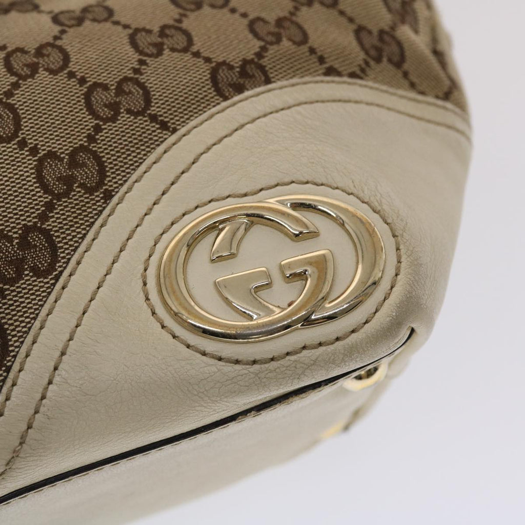 GUCCI GG Canvas Tote Bag Beige White  49053