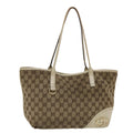 GUCCI GG Canvas Tote Bag Beige White  49053