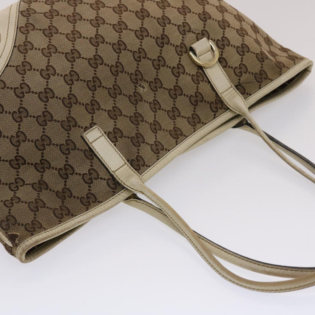 GUCCI GG Canvas Tote Bag Beige White  49053