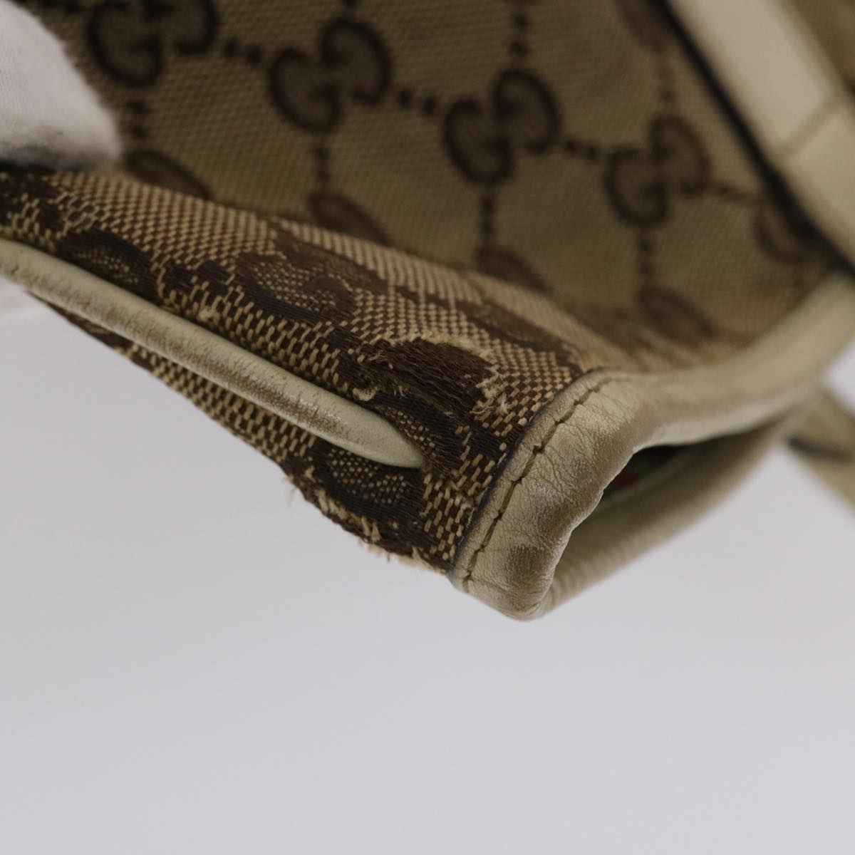 GUCCI GG Canvas Tote Bag Beige White  49053