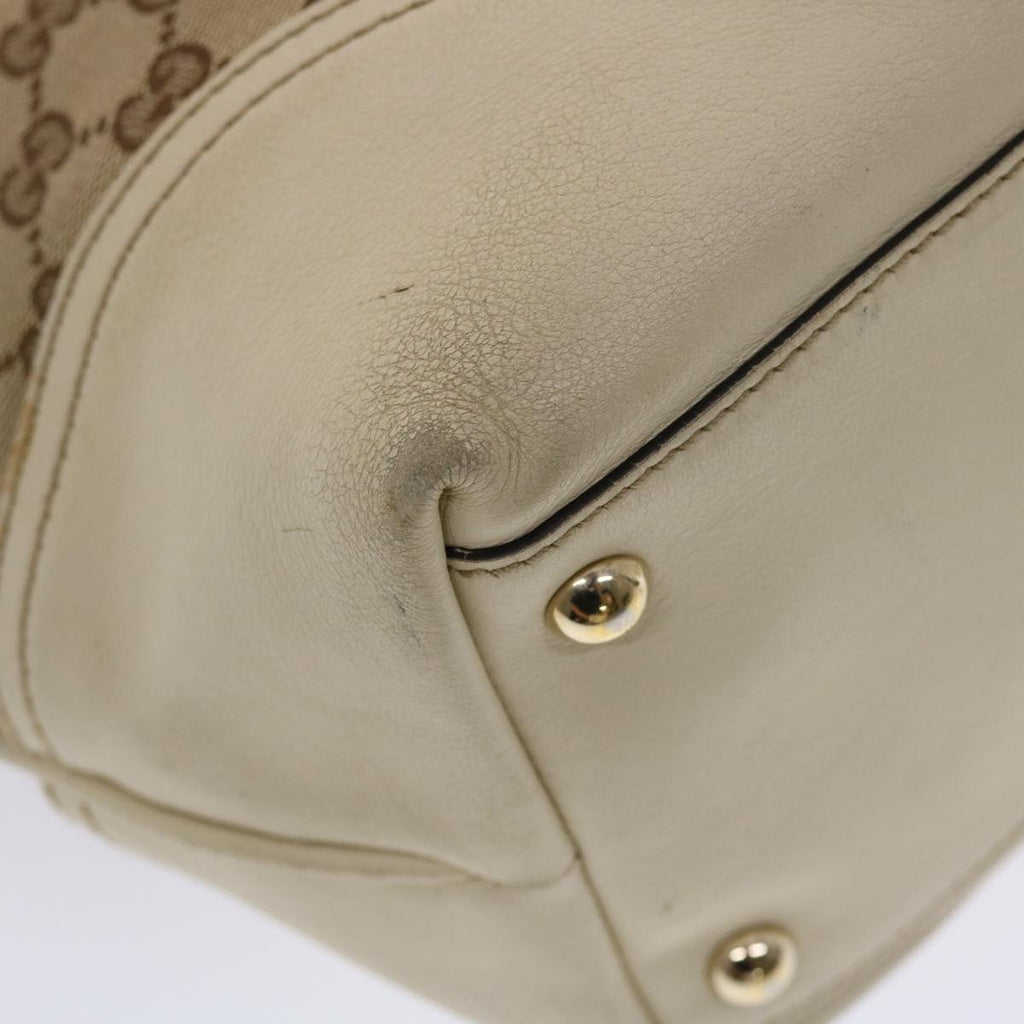 GUCCI GG Canvas Tote Bag Beige White  49055