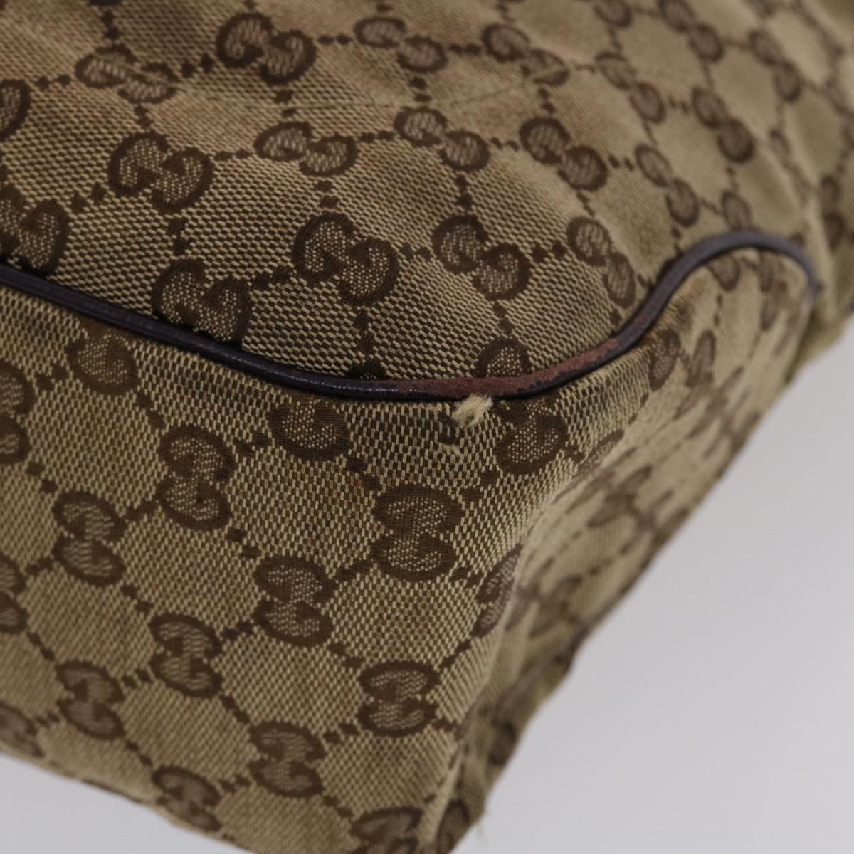 GUCCI GG Canvas Jackie Tote Bag Beige Purple  49056