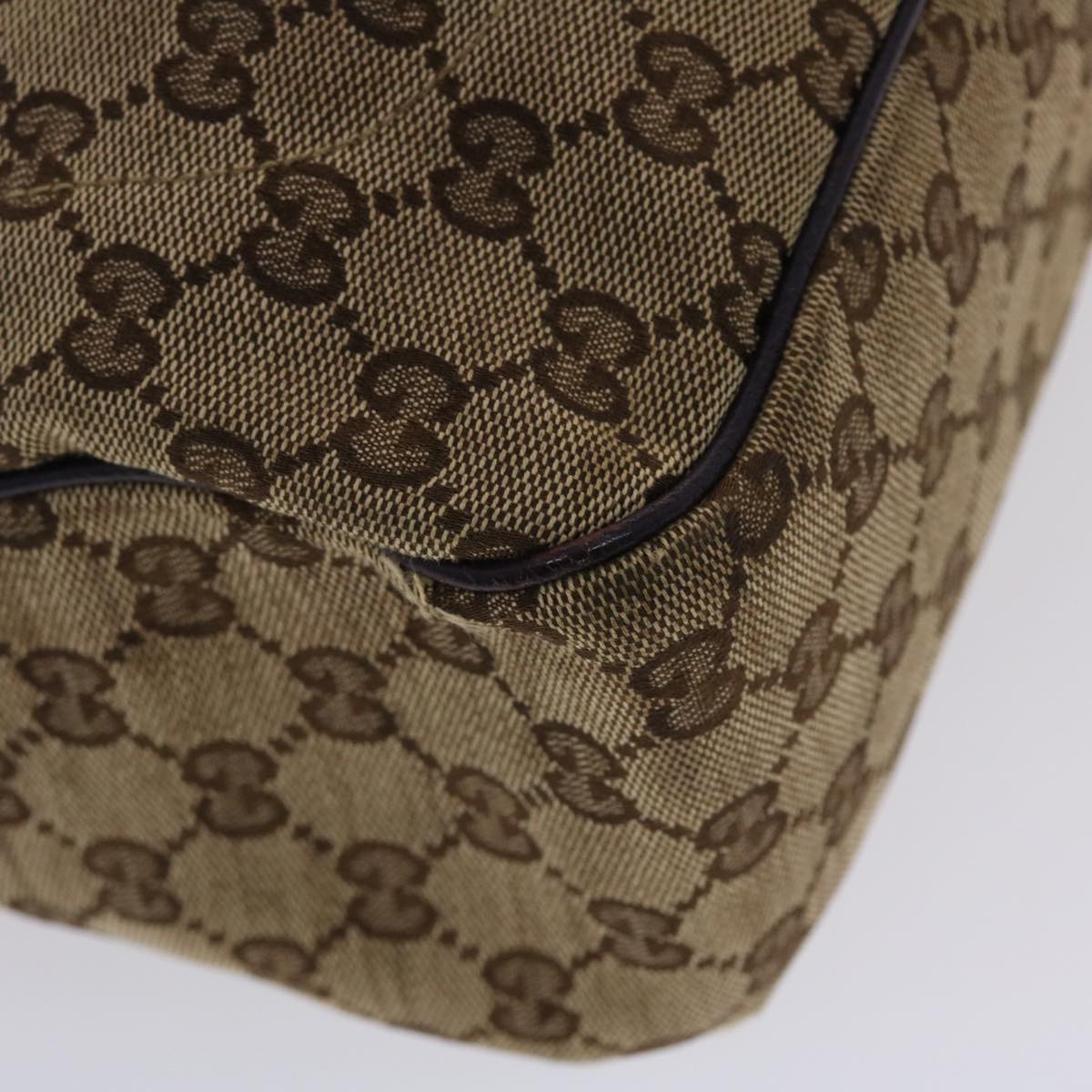 GUCCI GG Canvas Jackie Tote Bag Beige Purple  49056