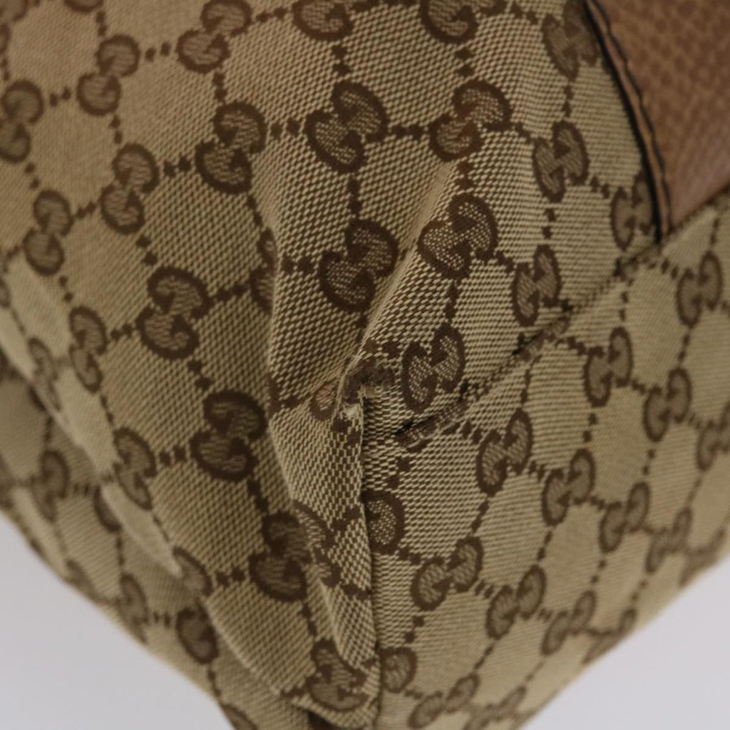 GUCCI GG Canvas Bamboo Tote Bag Beige Brown  49058