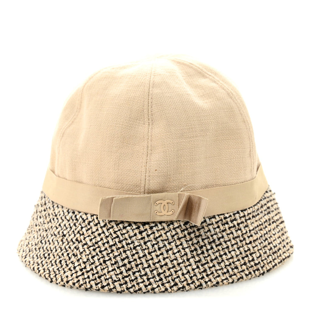 Chanel Tweed Bucket Hat 57 Beige