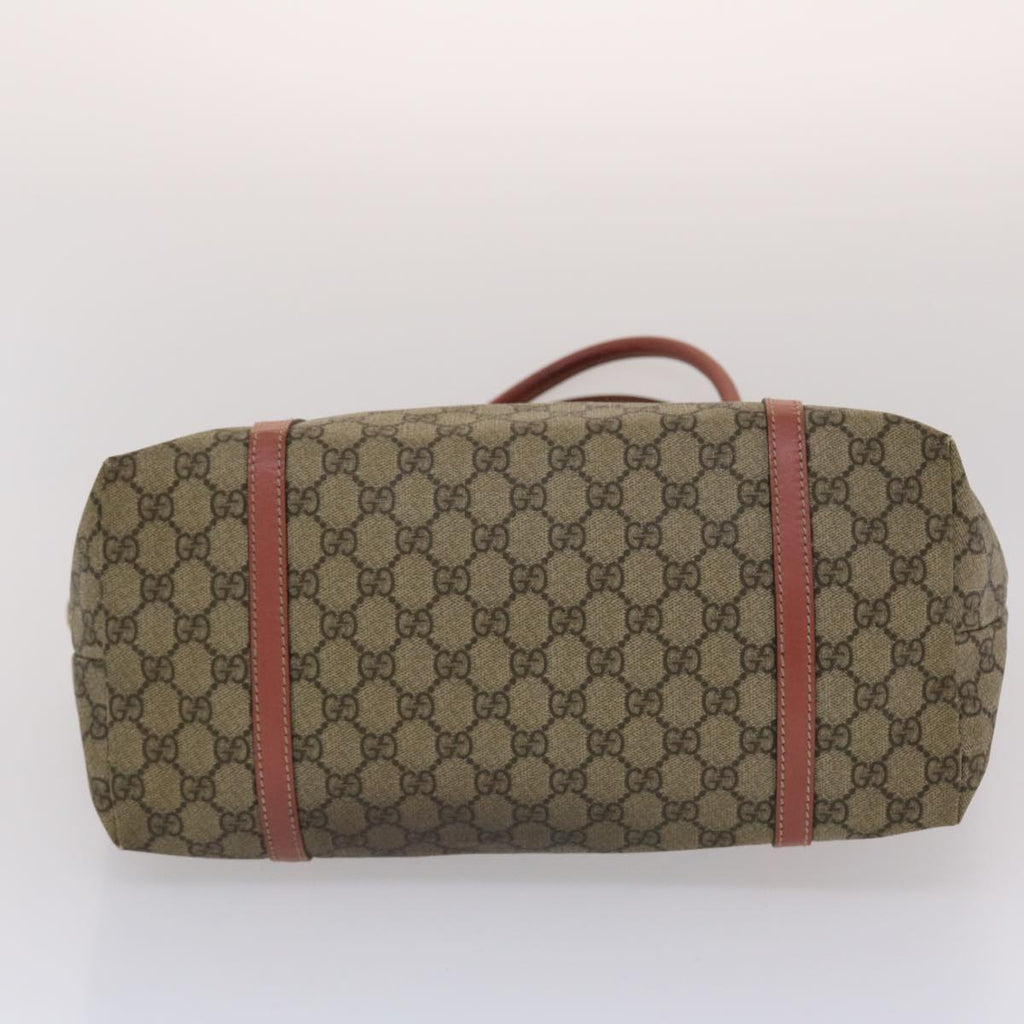 GUCCI GG Canvas Tote Bag PVC Leather Beige Pink  49060