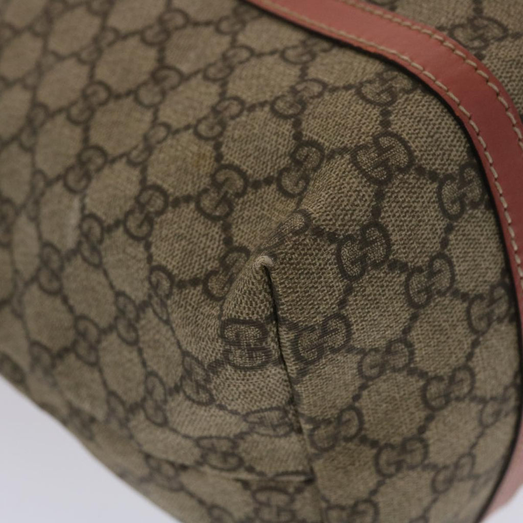 GUCCI GG Canvas Tote Bag PVC Leather Beige Pink  49060