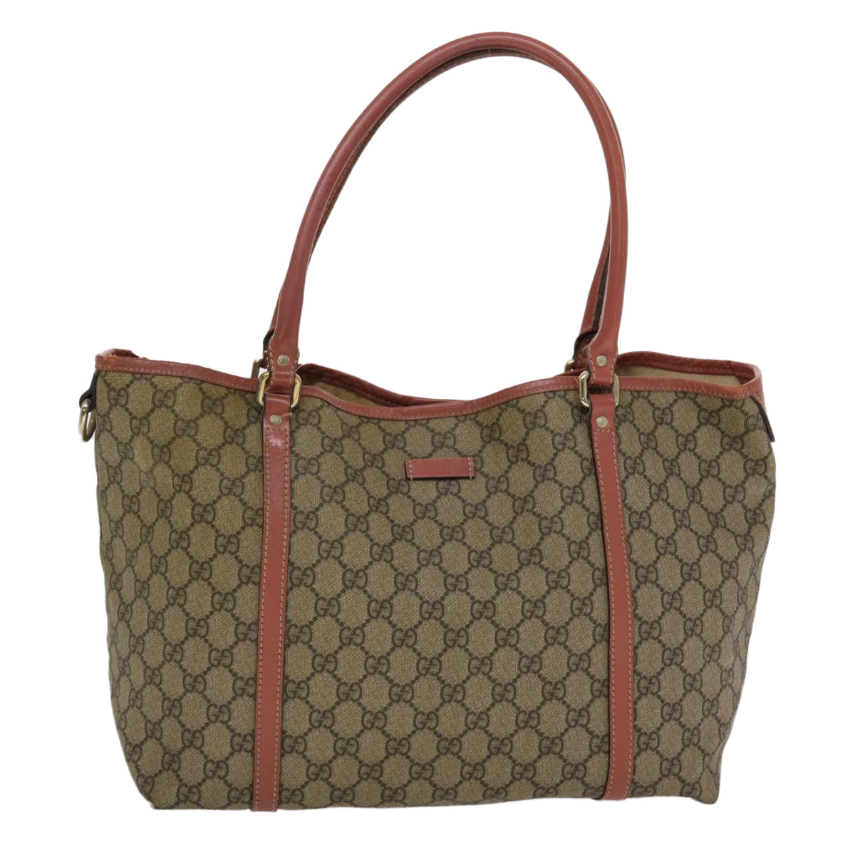 GUCCI GG Canvas Tote Bag PVC Leather Beige Pink  49060