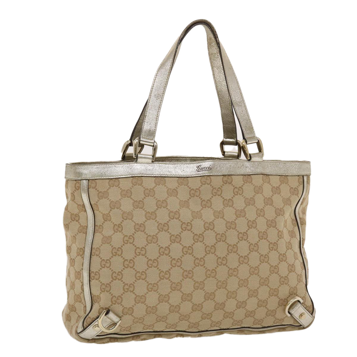 GUCCI GG Canvas Tote Bag Beige Gold  49062