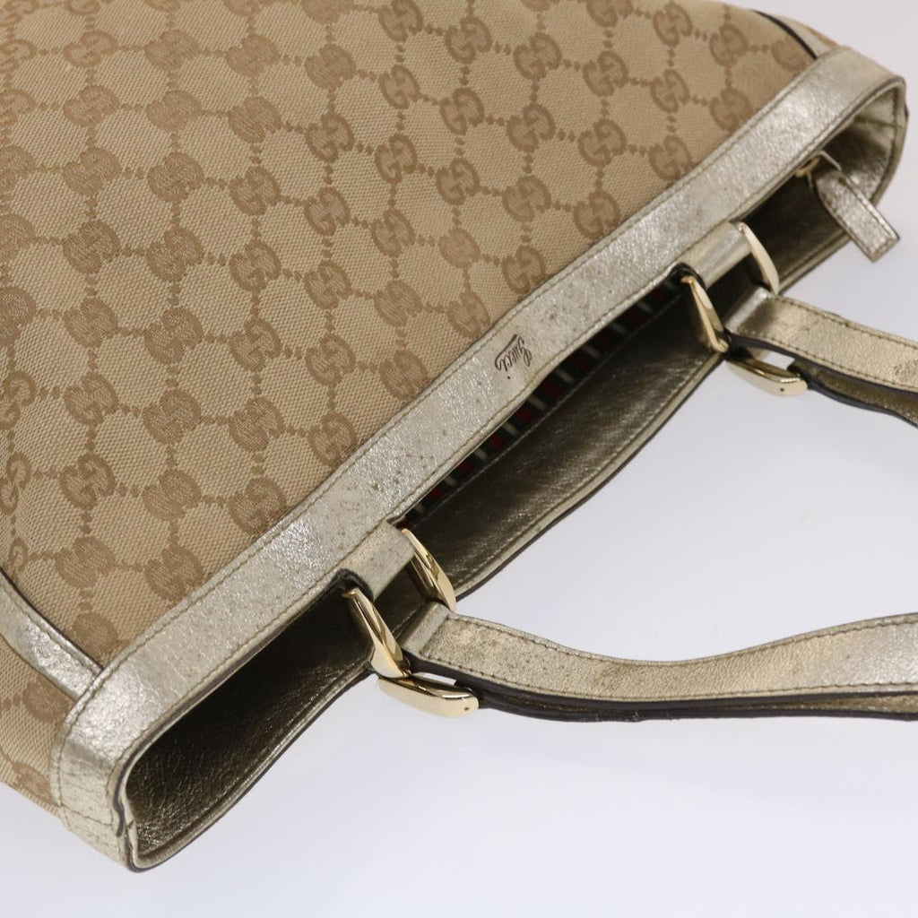 GUCCI GG Canvas Tote Bag Beige Gold  49062