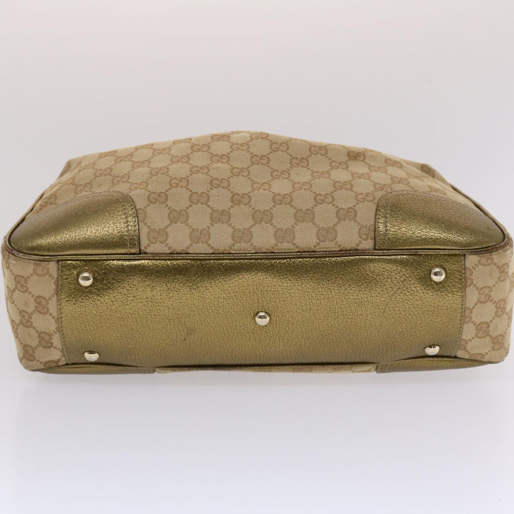 GUCCI GG Canvas Shoulder Bag Beige Gold  49063