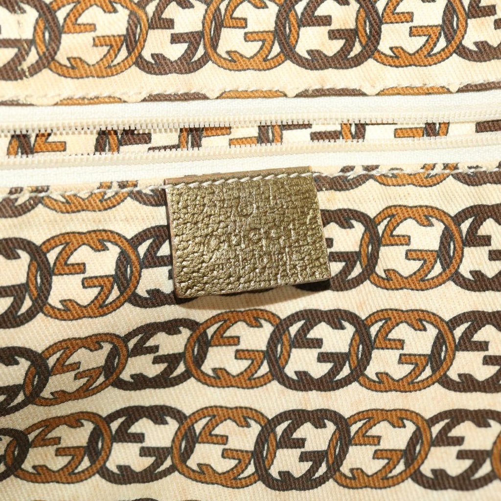 GUCCI GG Canvas Shoulder Bag Beige Gold  49063