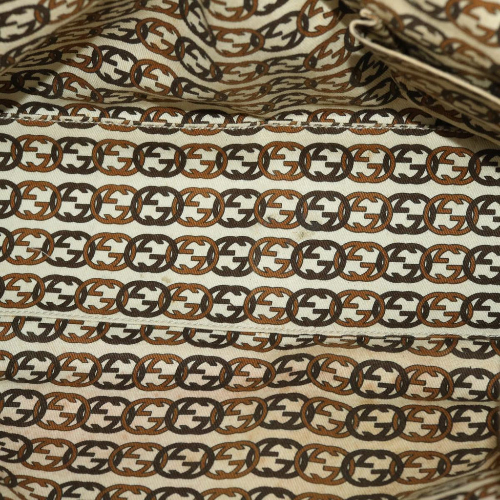 GUCCI GG Canvas Shoulder Bag Beige Gold  49063