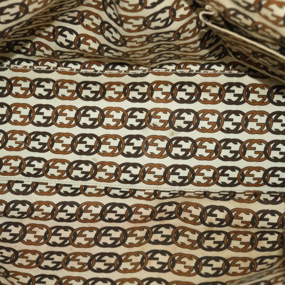 GUCCI GG Canvas Shoulder Bag Beige Gold  49063