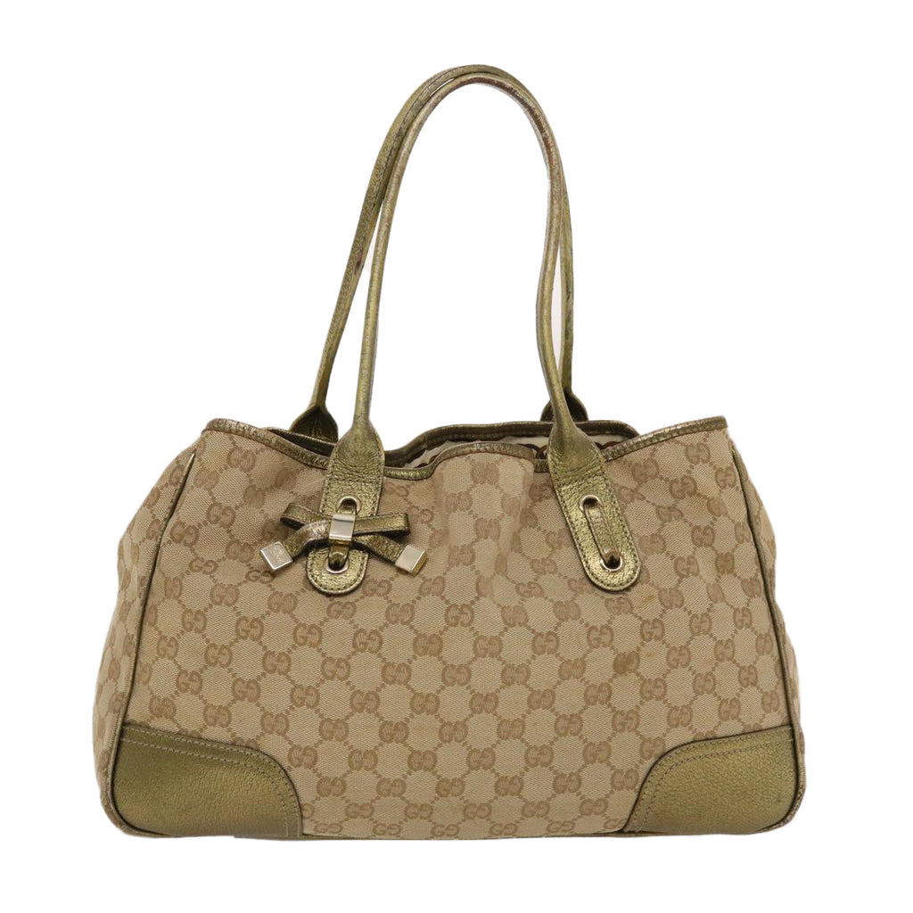 GUCCI GG Canvas Shoulder Bag Beige Gold  49063