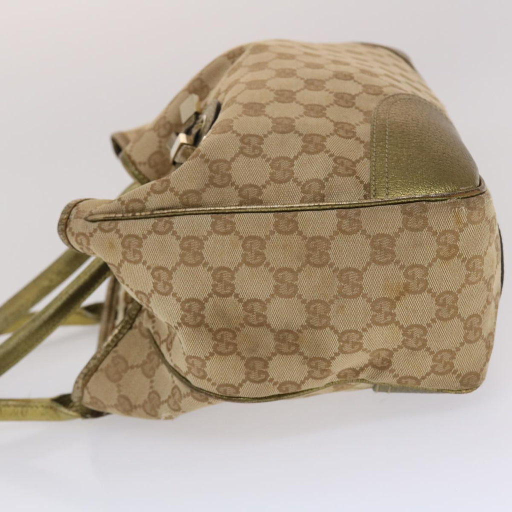 GUCCI GG Canvas Shoulder Bag Beige Gold  49063