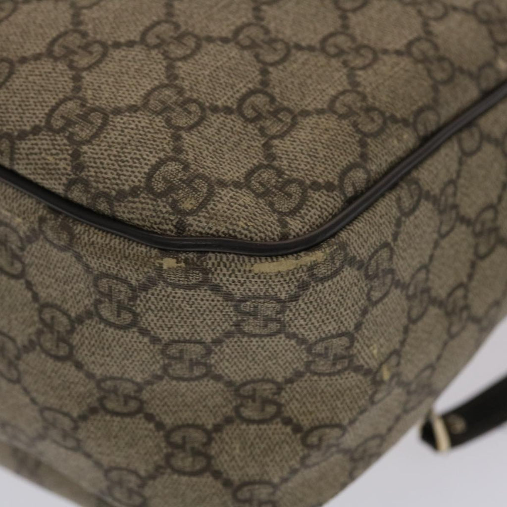 GUCCI GG Canvas Shoulder Bag PVC Leather Beige Dark Brown  49064