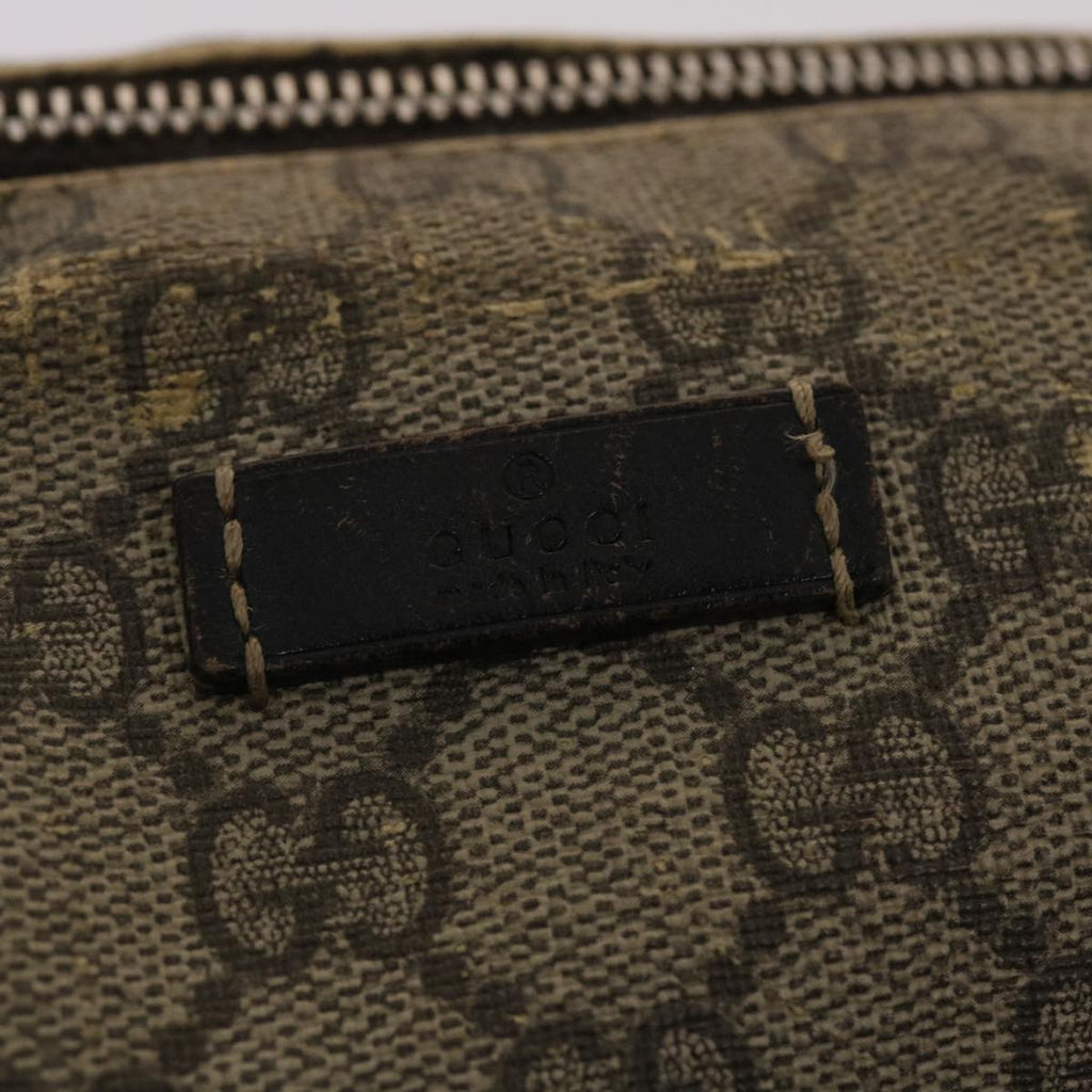 GUCCI GG Canvas Shoulder Bag PVC Leather Beige Dark Brown  49064