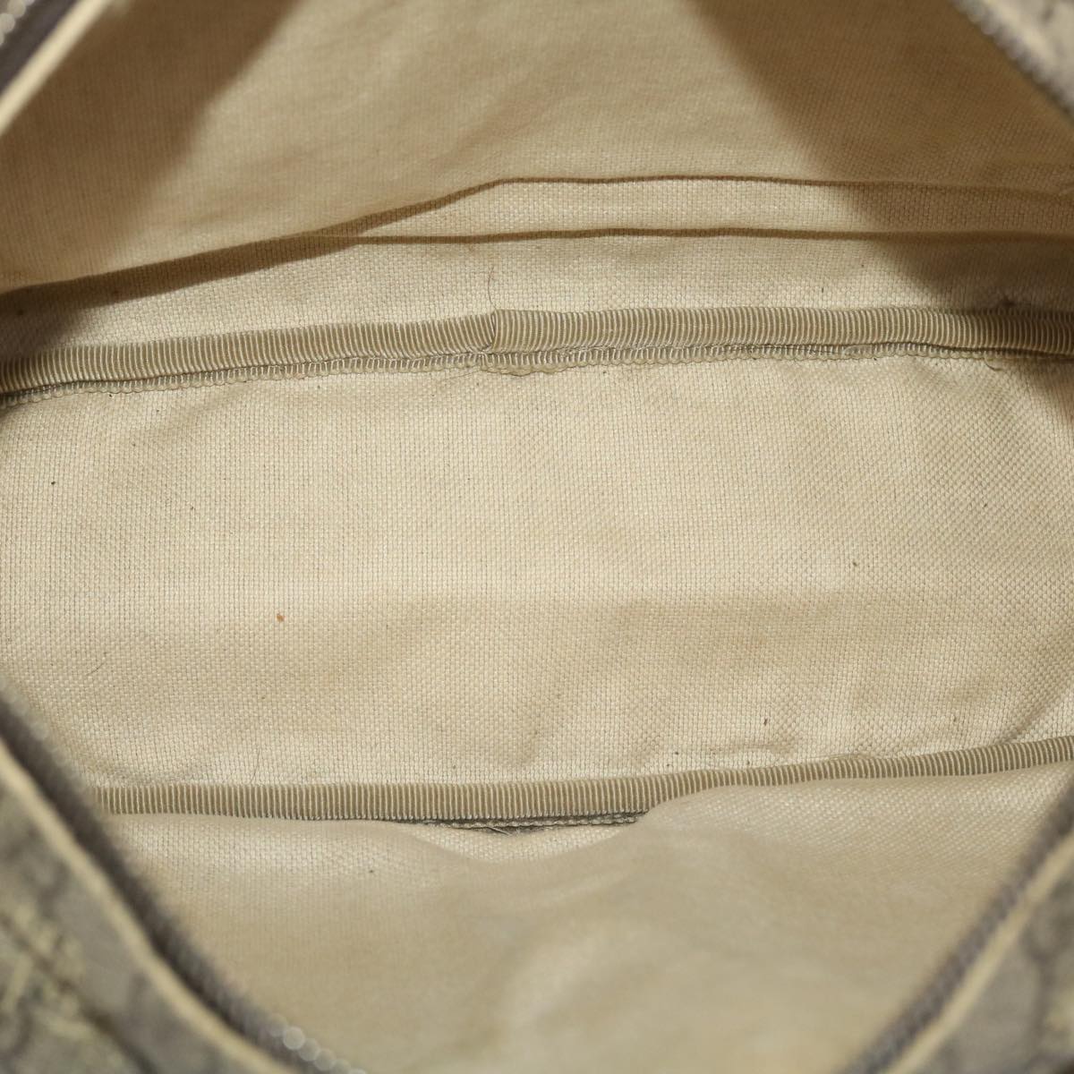 GUCCI GG Canvas Shoulder Bag PVC Leather Beige Dark Brown  49064