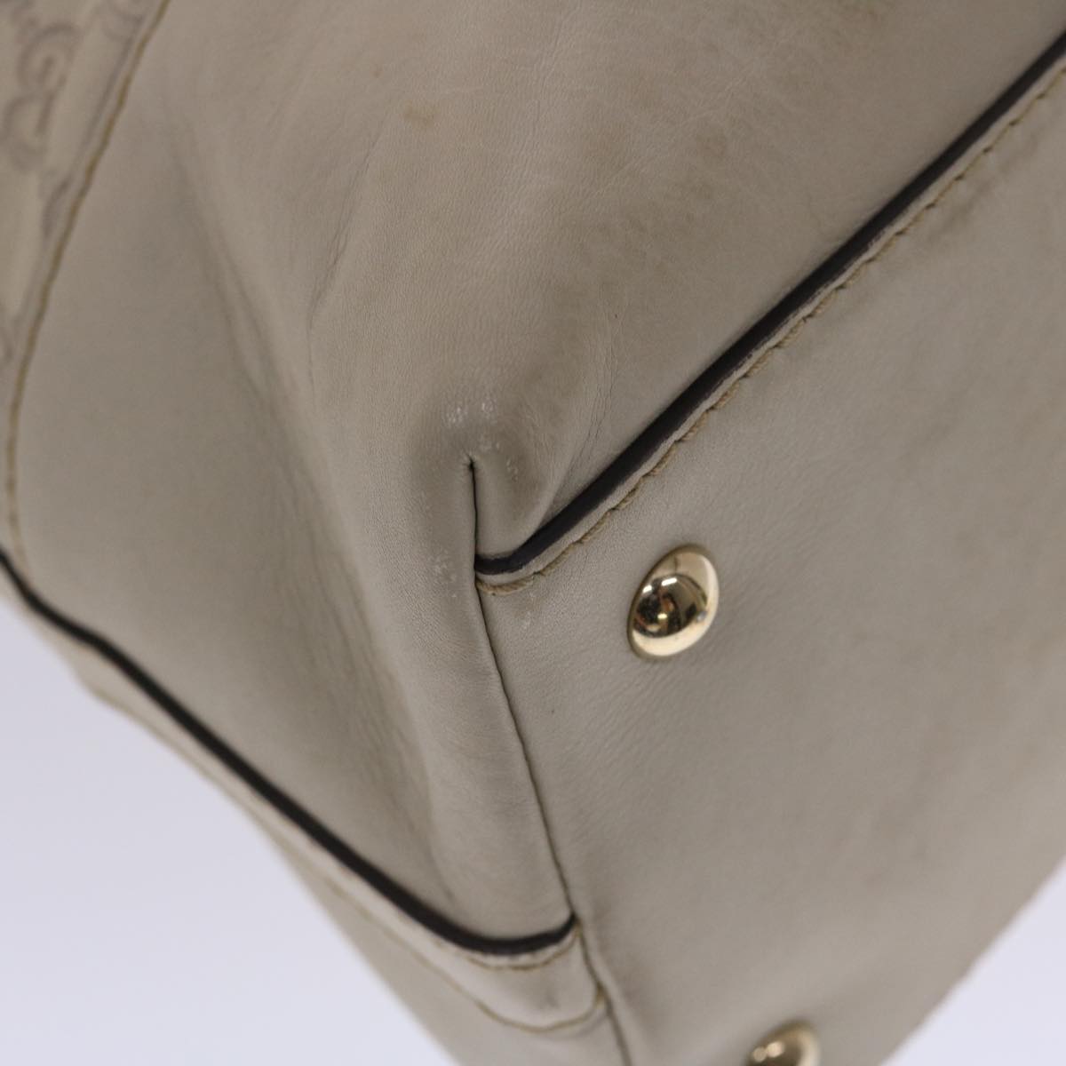 GUCCI  Shima Shoulder Bag Leather White 002404  49070