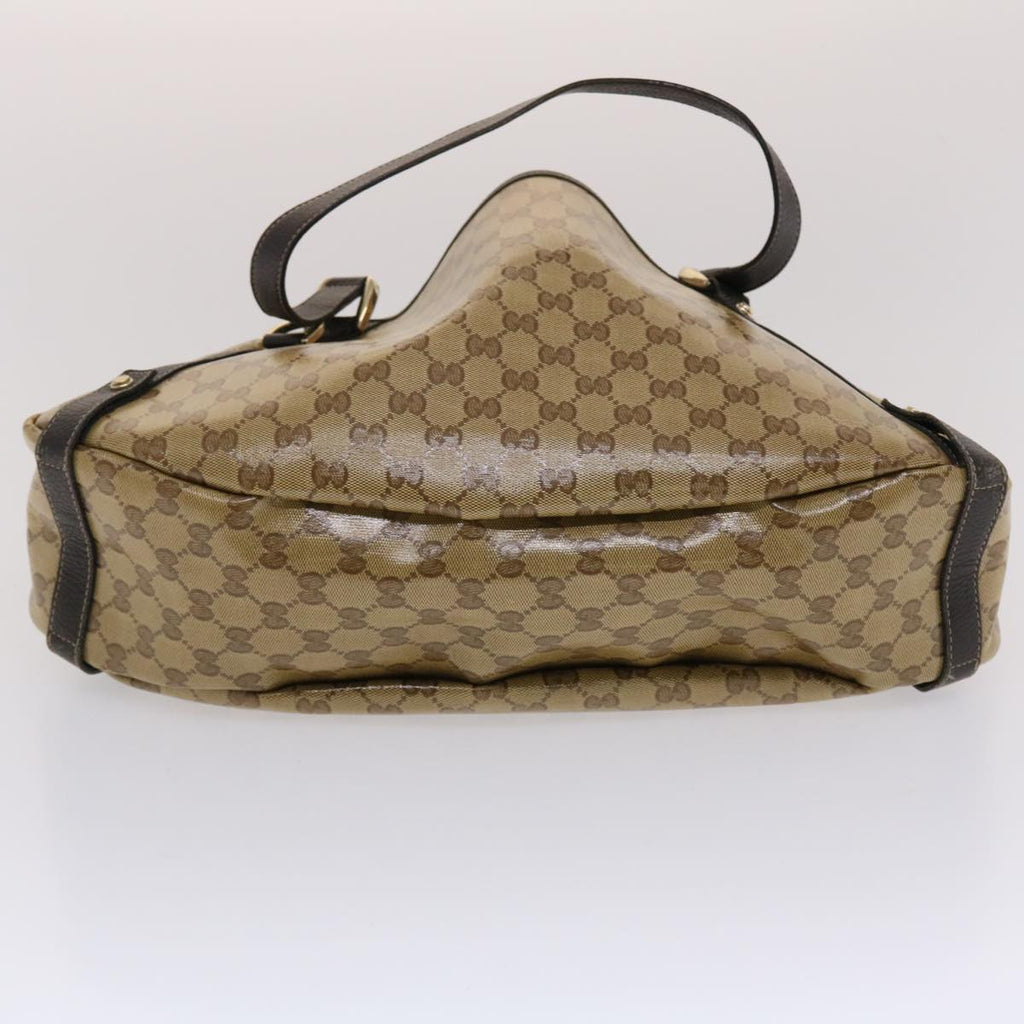 GUCCI GG Canvas Hand Bag Coated Canvas Beige Dark Brown  49071