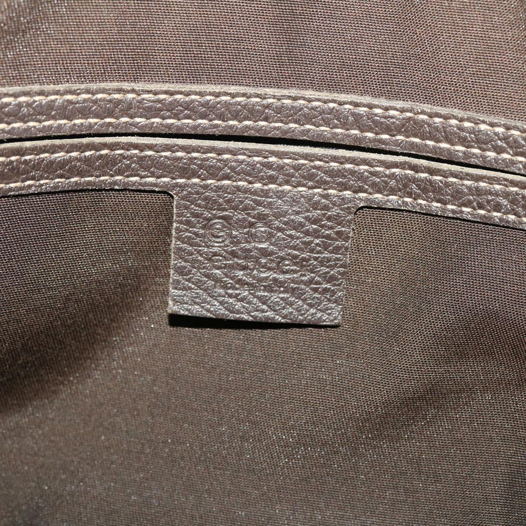 GUCCI GG Canvas Hand Bag Coated Canvas Beige Dark Brown  49071