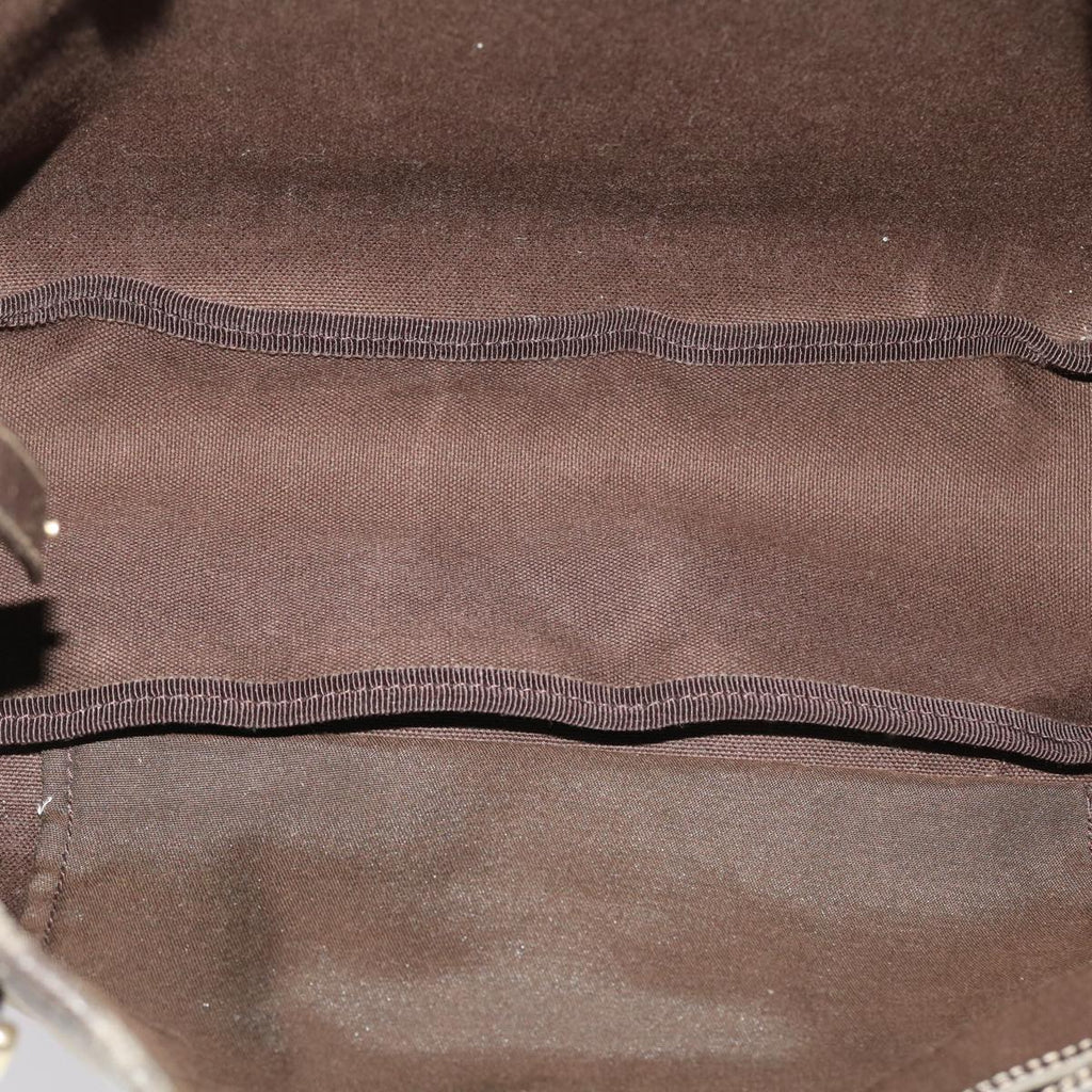 GUCCI GG Canvas Hand Bag Coated Canvas Beige Dark Brown  49071