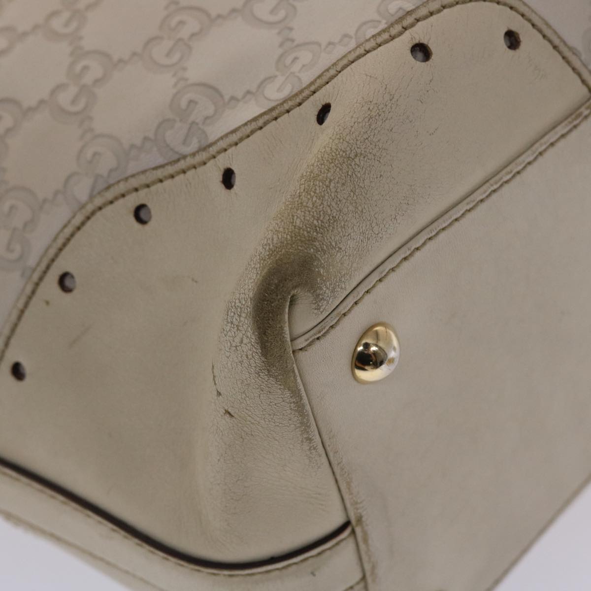 GUCCI  Shima Tote Bag Leather White  49072