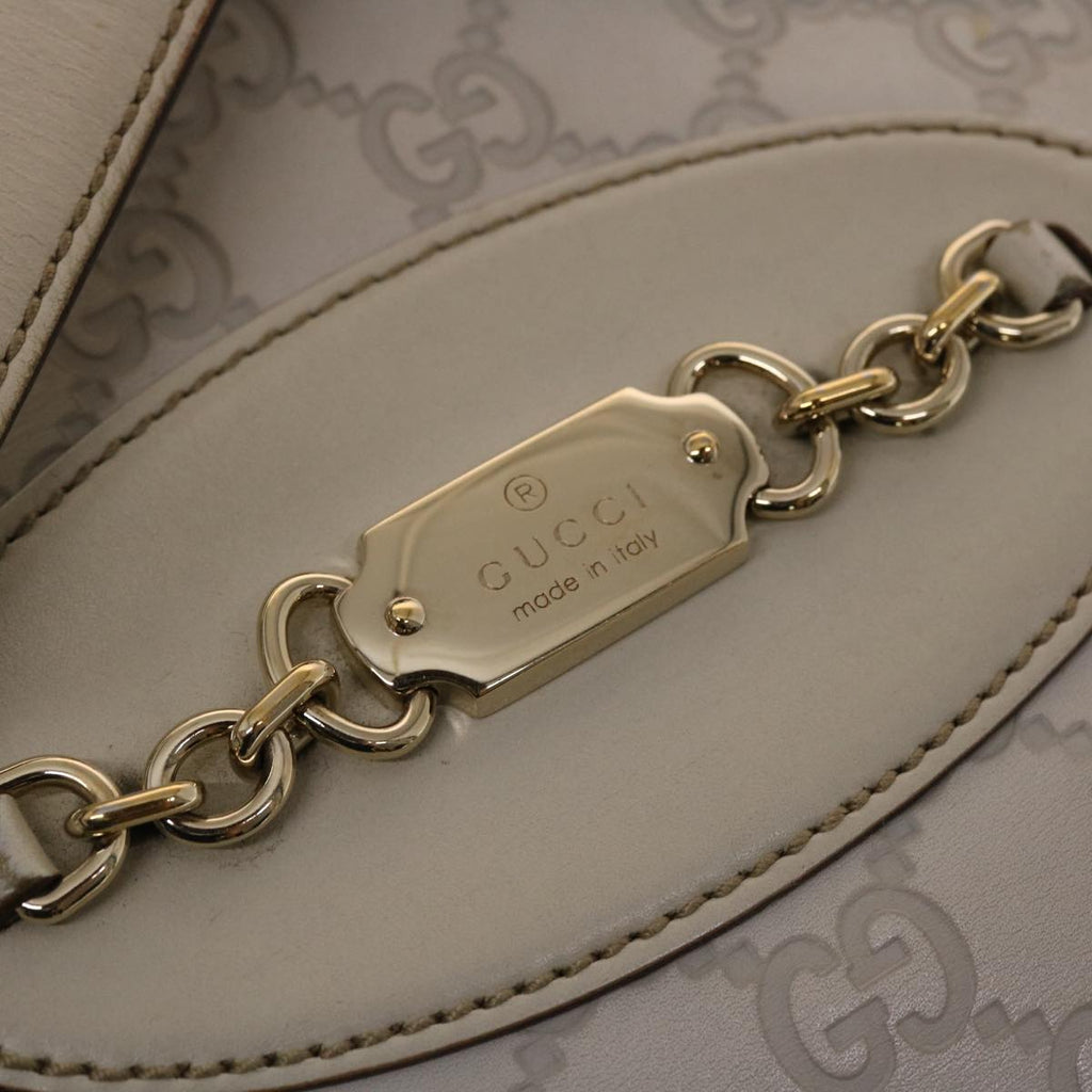 GUCCI  Shima Tote Bag Leather White  49072
