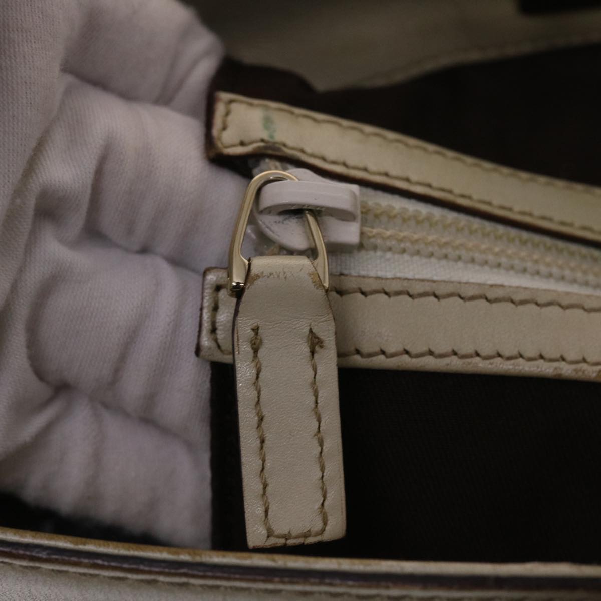 GUCCI  Shima Tote Bag Leather White  49072