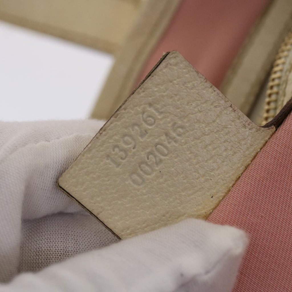 GUCCI GG Canvas Sherry Line Hand Bag Pink White Green  49075