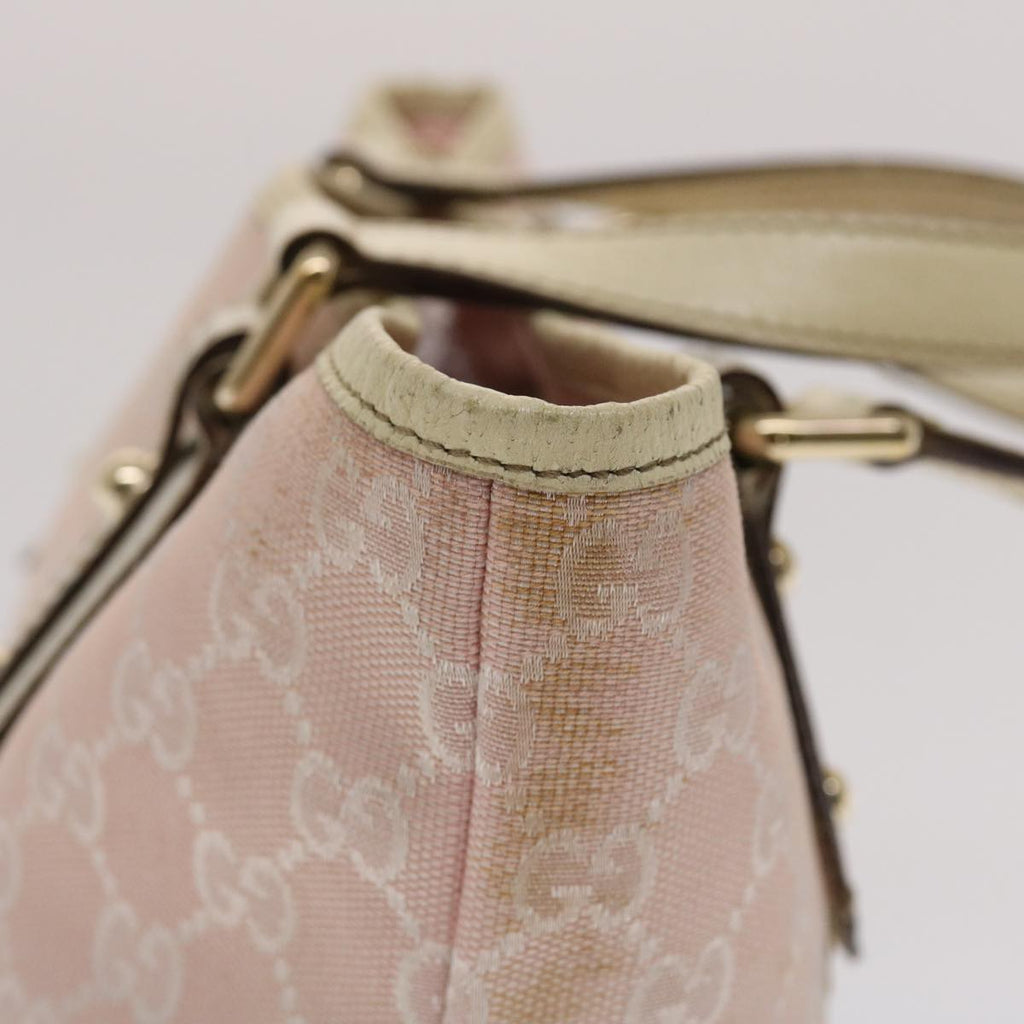 GUCCI GG Canvas Sherry Line Hand Bag Pink White Green  49075