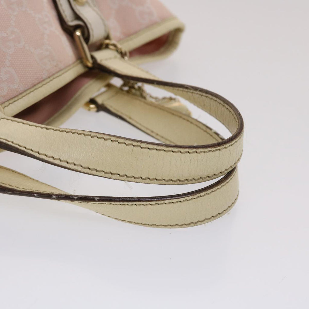 GUCCI GG Canvas Sherry Line Hand Bag Pink White Green  49075