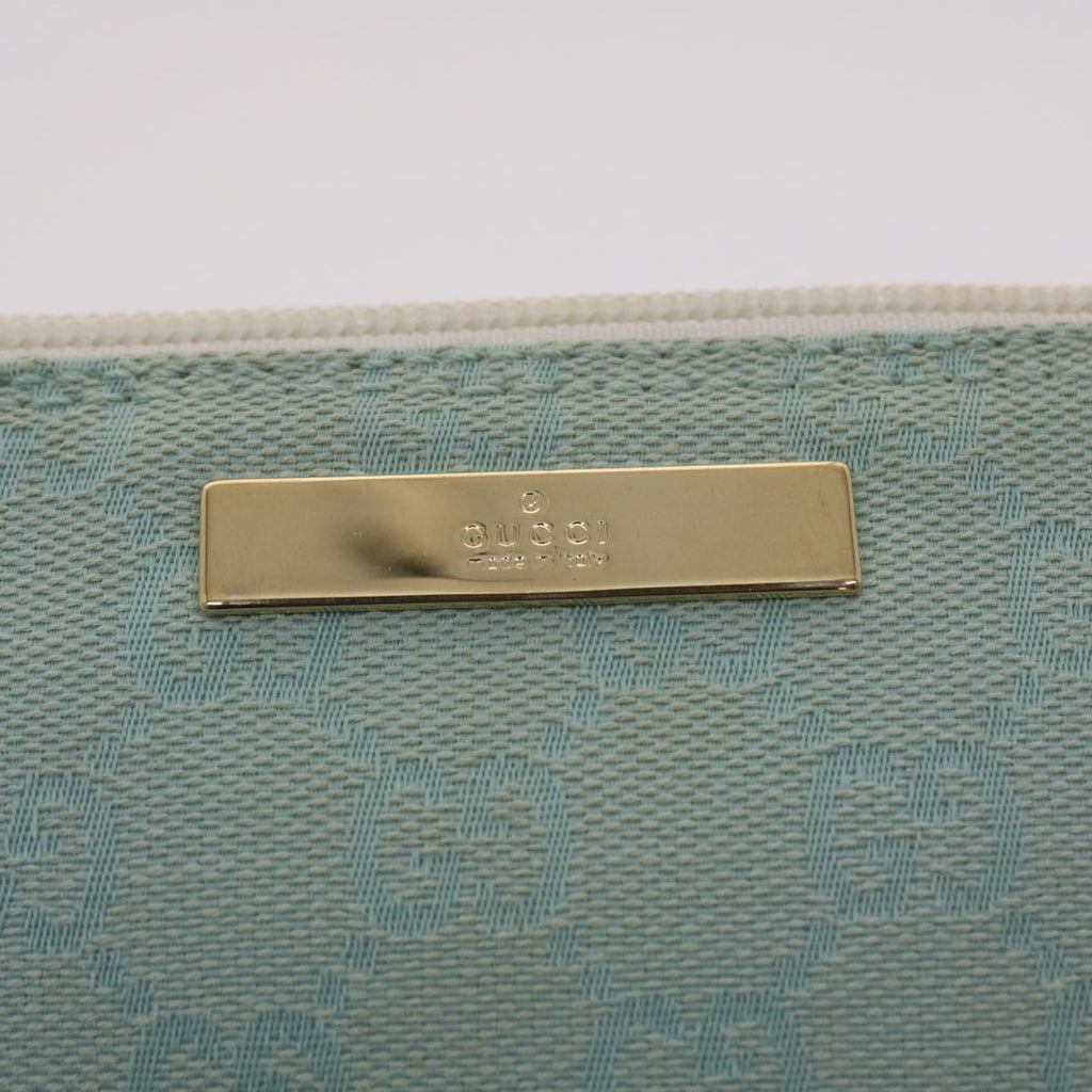 GUCCI GG Canvas Accessory Pouch Light Blue White  49080