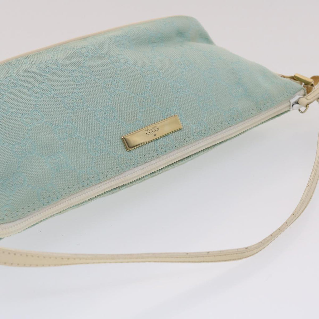 GUCCI GG Canvas Accessory Pouch Light Blue White  49080