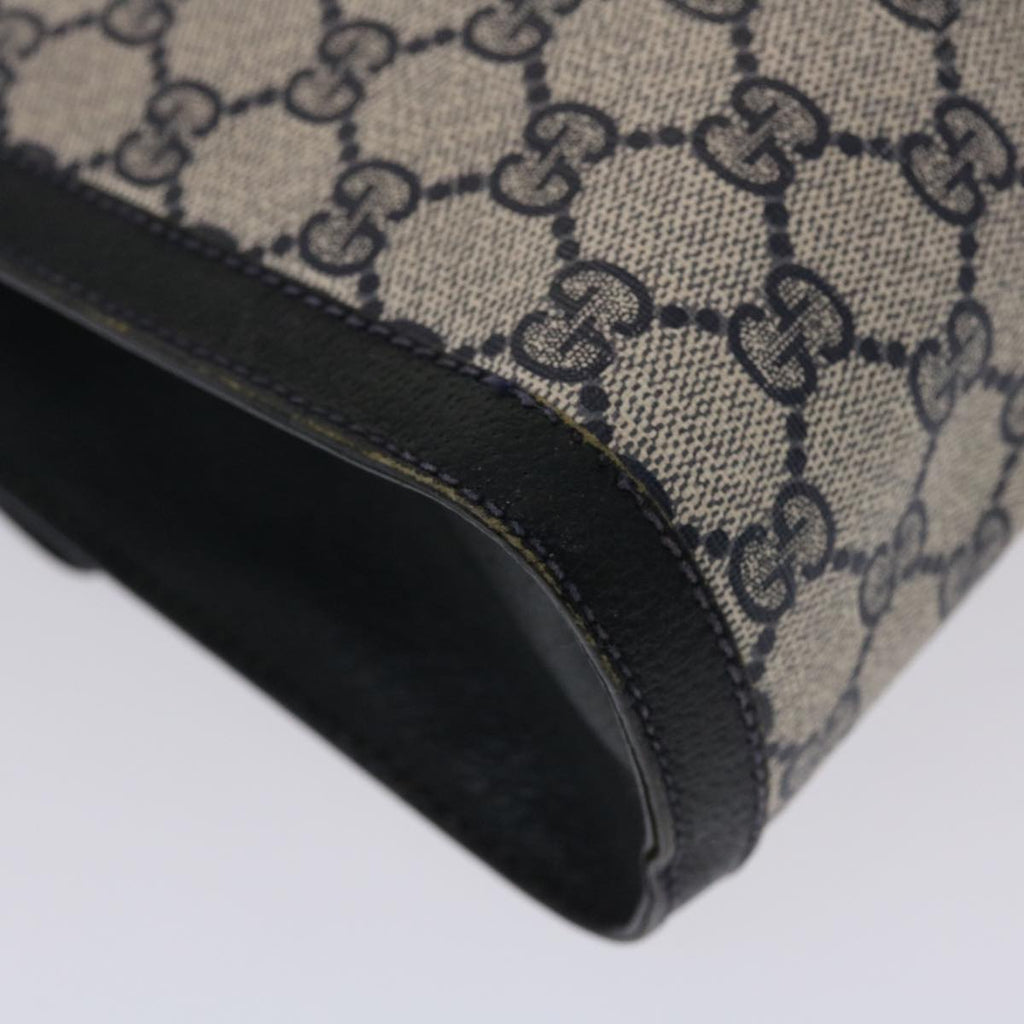 GUCCI GG Canvas Sherry Line Clutch Bag PVC Leather Navy Red  49081