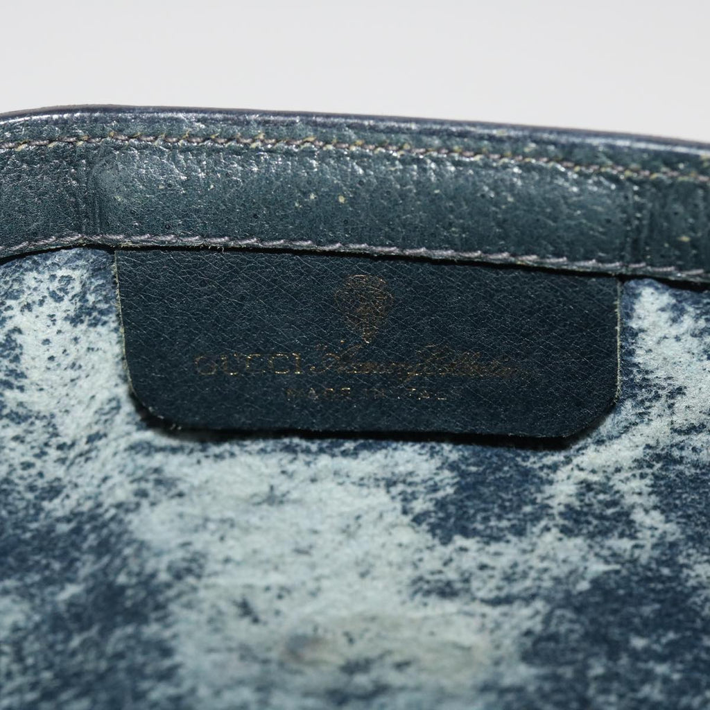 GUCCI GG Canvas Sherry Line Clutch Bag PVC Leather Navy Red  49081
