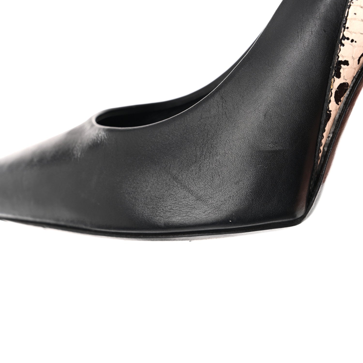 Louis Vuitton Calfskin Snakeskin Embossed Matchmake Pumps 35 Black White
