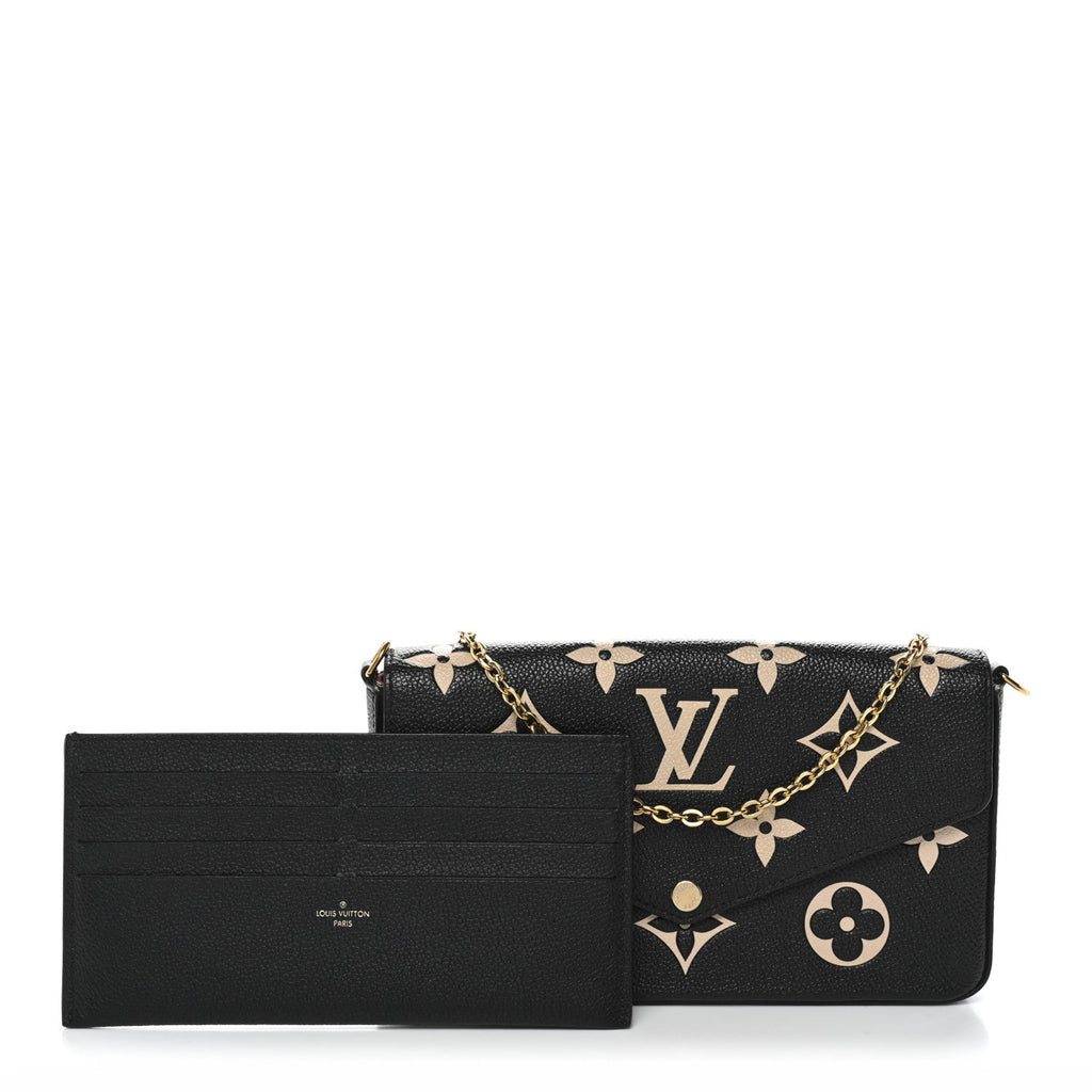 Louis Vuitton Empreinte Monogram Giant Felicie Pochette Black Beige